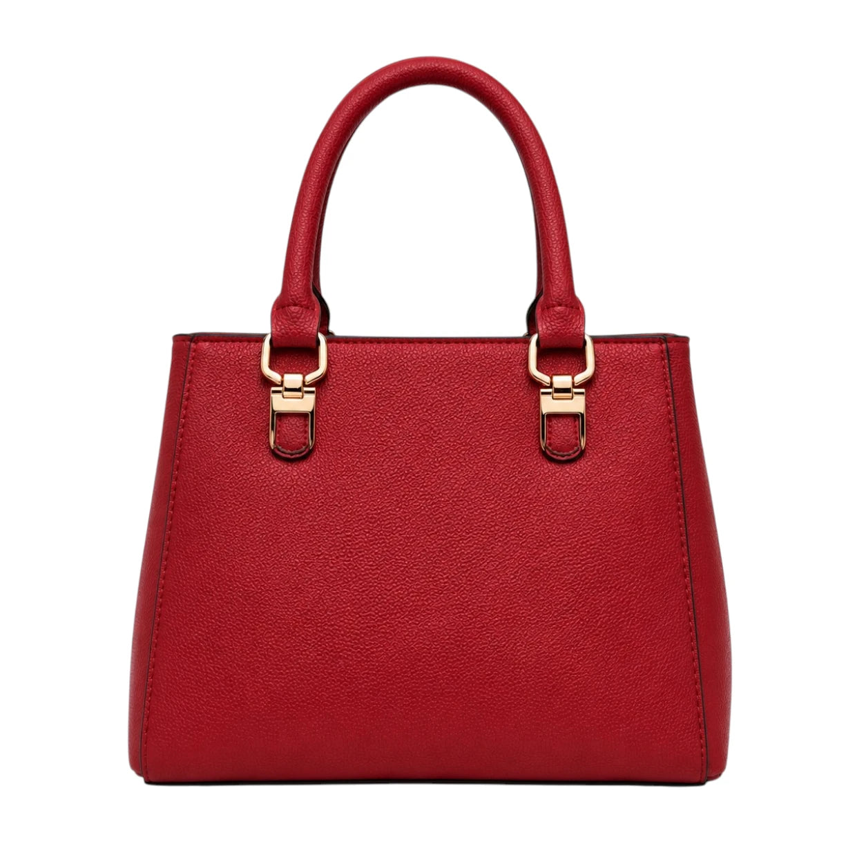 Rialy Red Leather Handbag With Pom Charm Detail