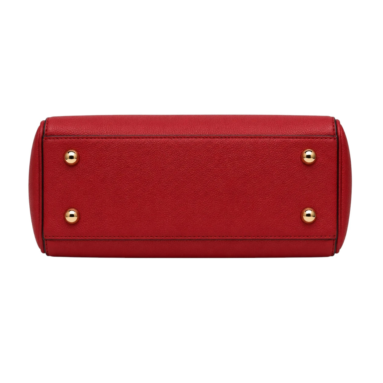 Rialy Red Leather Handbag With Pom Charm Detail