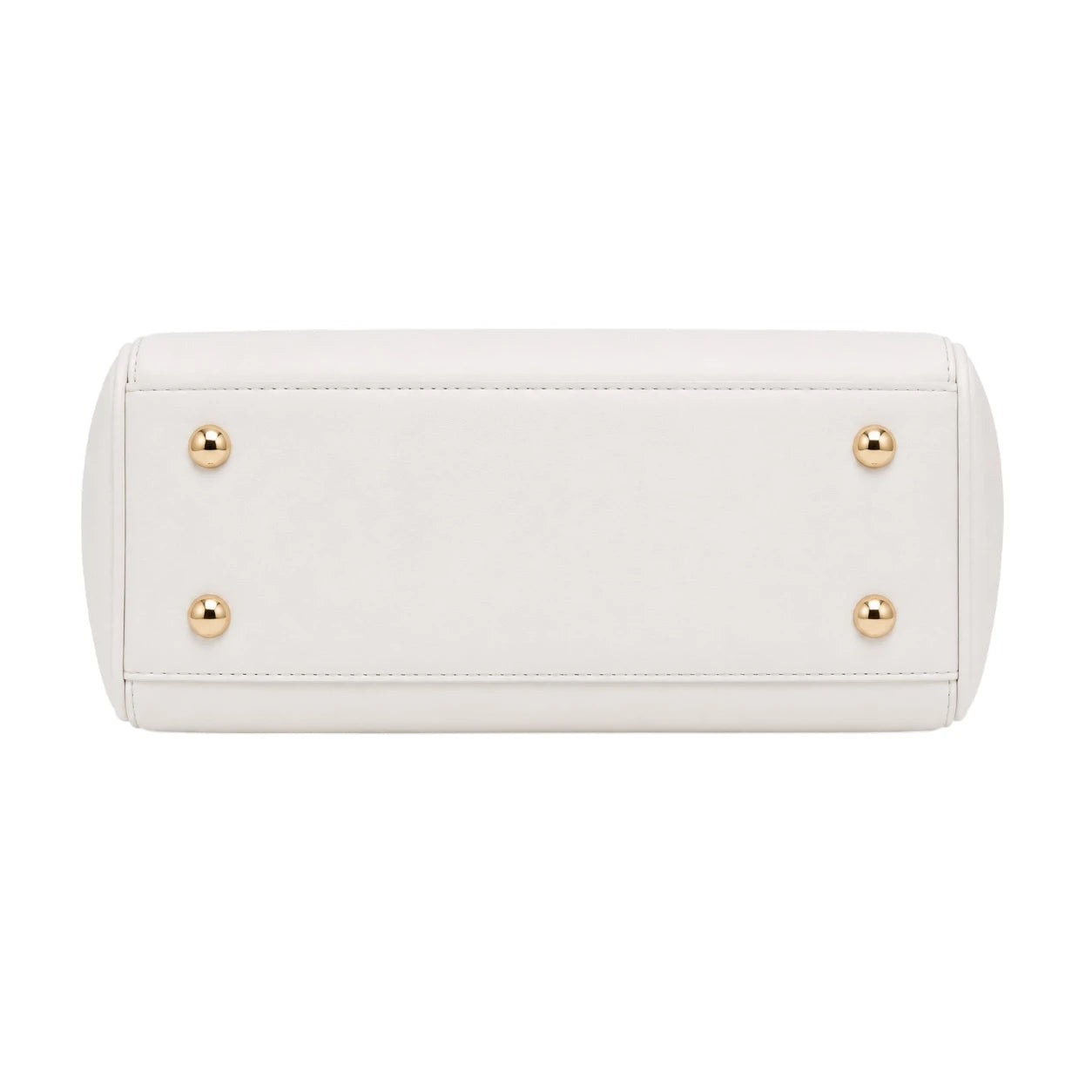 Rialy White Leather Handbag With Organized Interior Space